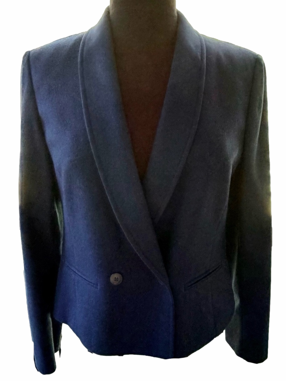 Vintage Pendleton 100% Wool Navy Blue Double Breasted Cropped Blazer